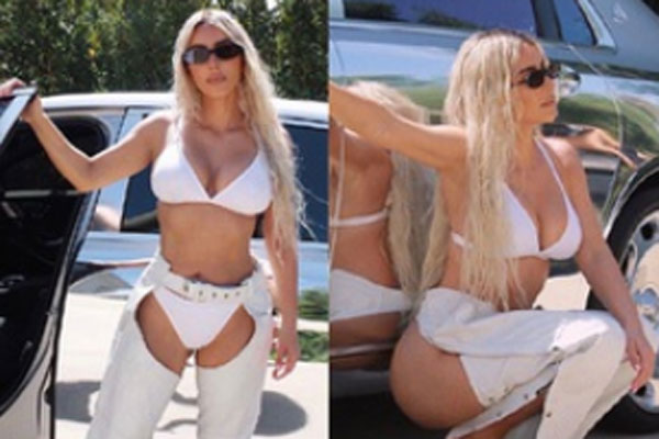 Kim Kardashian gây sốt với trang phục gợi cảm lạ mắt