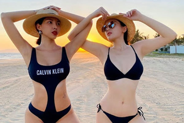Kỳ Duyên, Minh Triệu diện bikini giữa thời tiết âm độ ở nóc nhà châu Âu
