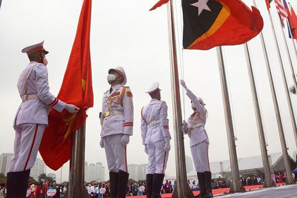 VĐV xúc động dự lễ thượng cờ SEA Games 31