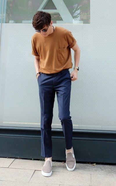 Mix áo thun & quần âu nam theo phong cách Hàn Quốc